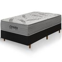Ver imagem 1 de Cama Box Preta + Colchão Solteiro Córdoba Molas Ensacadas Duo Face 88x188x70cm - Macio