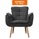 Ver imagem 3 de Kit 2x Poltronas Opala para Sala Cadeira Elegante com Apoio de Braço em Veludo - Sentô Preto