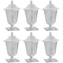 Ver imagem 1 de Kit 6 Balizadores Luminárias de Jardim Branco 31cm Clássico Alumínio Lente Fosca Grega Dital