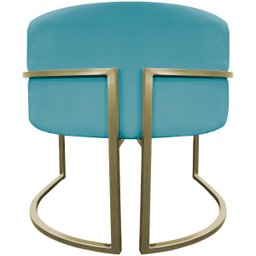 Kit 2 Poltronas Decorativa Recepção Luna Suede Cores Base de Ferro Champagne - 8