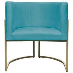 Kit 2 Poltronas Decorativa Recepção Luna Suede Cores Base de Ferro Champagne - 5