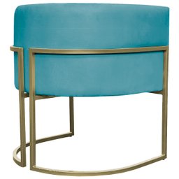 Kit 2 Poltronas Decorativa Recepção Luna Suede Cores Base de Ferro Champagne - 7