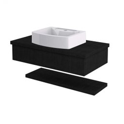Bancada para Banheiro 80cm com Cuba Aria e Prateleira 805w Metrópole  - 3