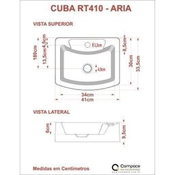 Bancada para Banheiro 80cm com Cuba Aria e Prateleira 805w Metrópole  - 5