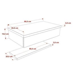 Bancada para Banheiro 80cm com Cuba Aria e Prateleira 805w Metrópole  - 4