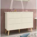 Ver imagem 2 de Cômoda 6 Gavetas Théo New Areia Fosco com Natural - Reller