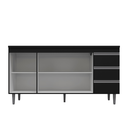 Ver imagem 3 de Balcão Gabinete de Pia para Cozinha sem Tampo 160cm 3 Portas Andréia Preto Fosco- Mabe Magazine