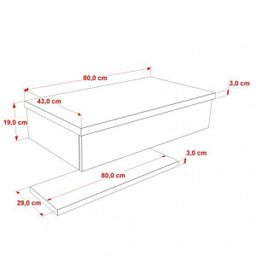 Bancada para Banheiro 80cm com Cuba Aria e Prateleira 805W Metrópole  - 4