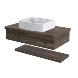Bancada para Banheiro 80cm com Cuba Aria e Prateleira 805W Metrópole  - 3