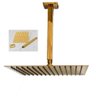 Chuveiro Ducha Teto Inox Dourado 20x20 Slim Suporte Quadrado Luxo Banheiro Area Externa - 1