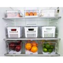 Ver imagem 4 de Kit 3 Caixas Organizadoras De Geladeira Transparentes Armazenadoras De Frutas Legumes Ovos Clear Fre