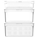 Ver imagem 1 de Kit 3 Caixas Organizadoras De Geladeira Transparentes Armazenadoras De Frutas Legumes Ovos Clear Fre