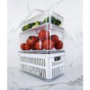 Ver mais imagens de Kit 3 Caixas Organizadoras De Geladeira Transparentes Armazenadoras De Frutas Legumes Ovos Clear Fre
