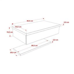 Bancada para Banheiro 80cm com Cuba Aria e Prateleira 805W Metrópole  - 4