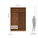 Ver imagem 3 de Guarda-roupa 4 Portas Modular com Maleiro Luna