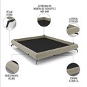 Ver imagem 3 de Cama King Base Box 193x203cm Pés de Ferro Cold P02 Veludo Bege - Mpozenato