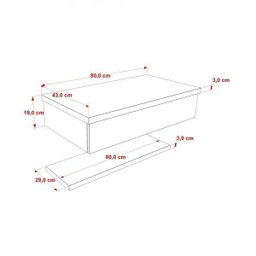 Bancada para Banheiro 80cm com Cuba Aria e Prateleira 805W Metrópole  - 4