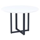 Ver imagem 1 de Mesa de Reunião Redonda P25 Pandin 110 Cm (largura) Tampo Mdp Branco Pé Aço Tubular Azul Del Rey