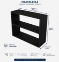 Ver imagem 2 de Armário Nicho Suspenso Multiuso em Mdf Preto 50x50x15cm (cxaxp)