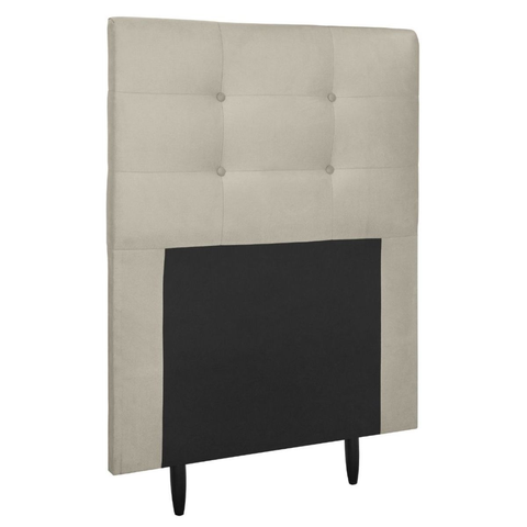 Cabeceira Estofada Cama Box Solteiro 90 cm Suede Bege