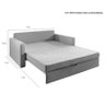 Sofá-cama 2 Lugares com 1,6 Metros + 2 Almofadas com Colchão D33 Rondomóveis 506 - Linho Chenile Vel - 6