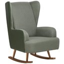 Ver imagem 1 de Poltrona de Amamentação Balanço Base Milka Liz D02 Couríssimo Tramado Verde C-296 C-120 - Lyam