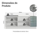 Ver imagem 3 de Armário de Cozinha Compacta 200 Cm Branco/cinza Lux Madesa 06 Branco/cinza