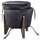 Ver imagem 7 de Pufe Mesa Centro Baú Pés Preto Veludo Preto Soft Tampo Preto
