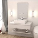 Ver imagem 1 de Bancada para Banheiro 80cm com Cuba Q39 e Prateleira 805w Metrópole