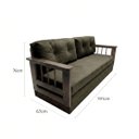 Ver imagem 2 de Sofá Vira Cama Casal Madeira Maciça Confortável Resistente:marrom