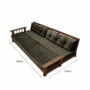 Ver imagem 3 de Sofá Vira Cama Casal Madeira Maciça Confortável Resistente:marrom