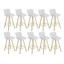 Ver imagem 1 de Kit 10 Banqueta Alta Lexi Dourado Branco