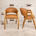 Ver imagem 3 de Kit 4 Poltronas Sala de Estar Lithi Tecido Macau Braços Confortáveis Ergônomica em Madeira Maciça