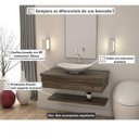 Ver imagem 6 de Bancada para Banheiro 80cm com Cuba Canoa L45 e Prateleira 805W Metrópole Marrom/Carvalho Dark