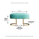Ver imagem 4 de Recamier Puff Glow Veludo Turmalina 75 Cm - Zahav Estofados