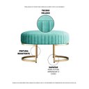 Ver imagem 2 de Recamier Puff Glow Veludo Turmalina 75 Cm - Zahav Estofados