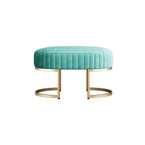 Recamier Puff Glow Veludo Turmalina 75 Cm - Zahav Estofados