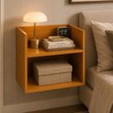 Ver imagem 3 de Kit 2 Mesa Cabeceira Suspensa Vivian MDF Mel Criado Compacta