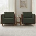 Ver imagem 1 de Kit 2 Poltronas Aviv para Sala Escritório Recepção Linho Premium Easy Clean Corino Premium Luxo