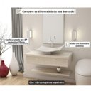 Ver imagem 6 de Bancada para Banheiro 80cm com Cuba Folha F44 e Prateleira 805W Metrópole Branco/Snow