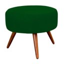 Ver imagem 1 de Puff Pufe Banqueta Redondo Estofado Pés Madeira Suede