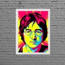 Ver imagem 1 de Quadro Desenho John Lennon Pop Art 45x34cm - com vidro:Madeira preta