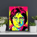Ver imagem 2 de Quadro Desenho John Lennon Pop Art 45x34cm - com vidro:Madeira preta