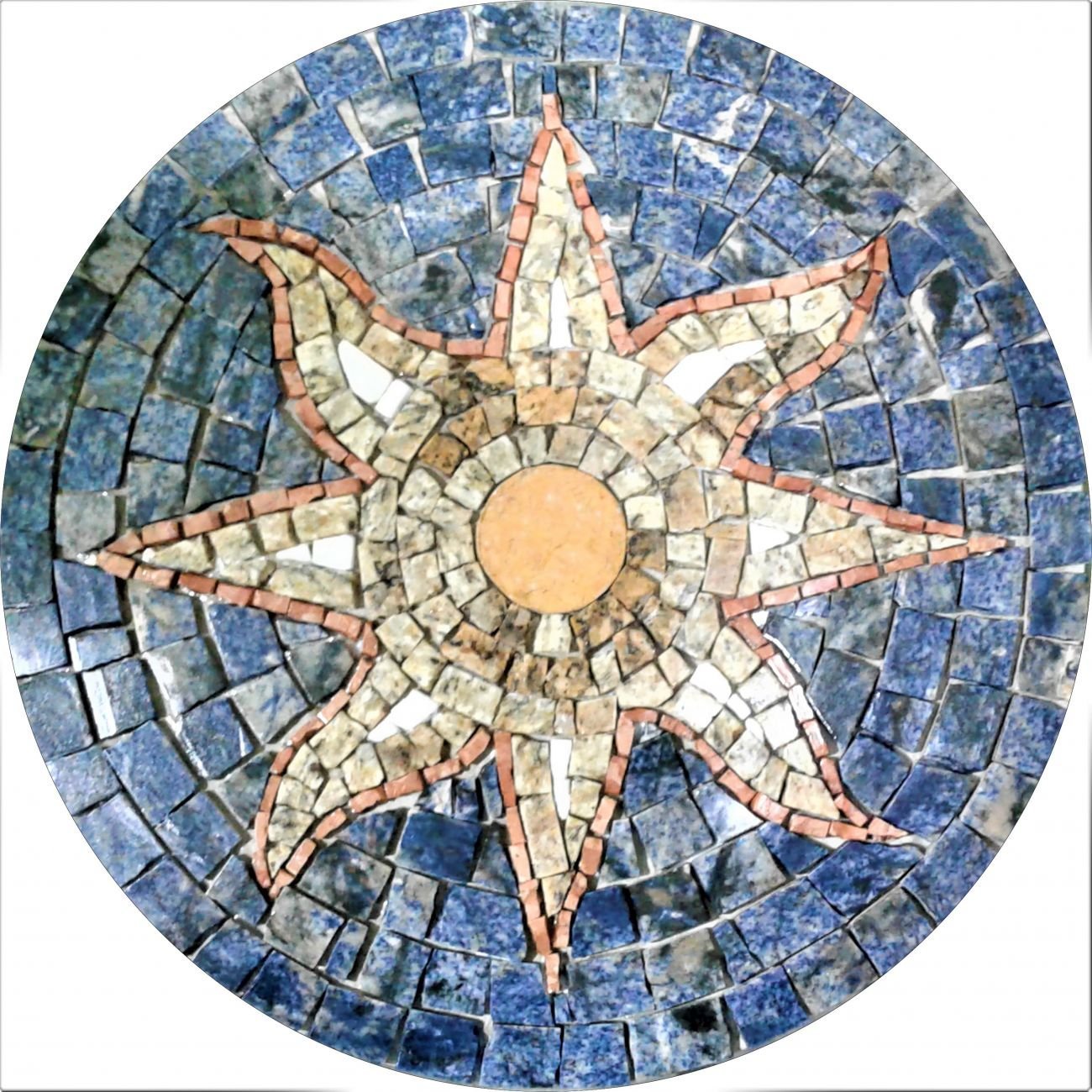 Rosone Mosaico Contemporâneo Sol em Mosaico I 120cm