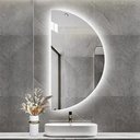 Ver imagem 1 de Espelho Meia Lua Moderno de Led Claro Blogueira 75x50 Fonte Bivolt Branca