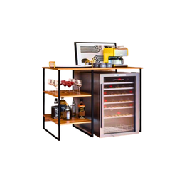 Adega Estilo Industrial Aço Ferro Robusta Cor Preto Mdf Claro Ad-02 - 2