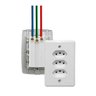 Kit 4 Tomada Tripla Monobloco 20a 2p+t 250v Ilumi Cor:branco - 2