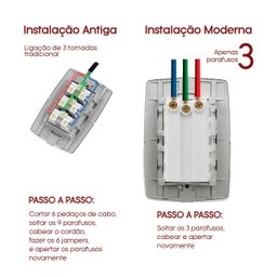 Kit 4 Tomada Tripla Monobloco 20a 2p+t 250v Ilumi Cor:branco - 3