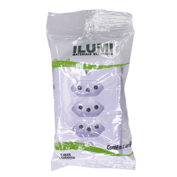 Kit 4 Tomada Tripla Monobloco 20a 2p+t 250v Ilumi Cor:branco - 4