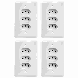 Kit 4 Tomada Tripla Monobloco 20a 2p+t 250v Ilumi Cor:branco - 1